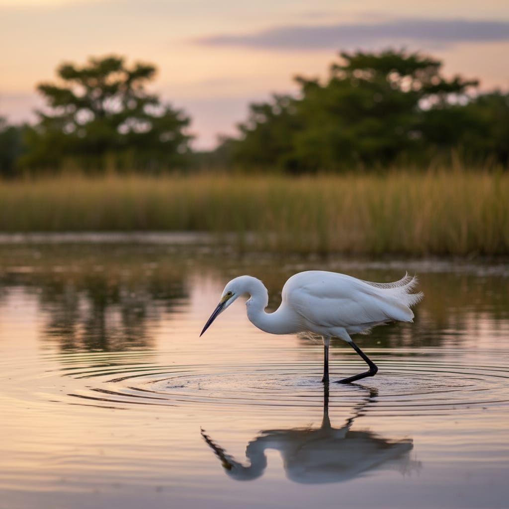 Elegant White Bird in Flight