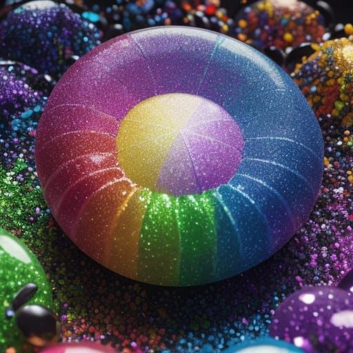 Rainbow Candy Art in Impressionist Style