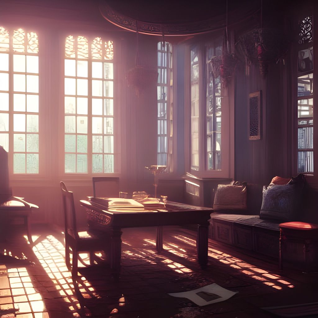 Intricate Interior Design Rendered in Shonen Anime Style