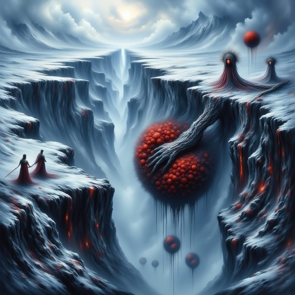 Monks and Emperors Pulling Roses from Abyss