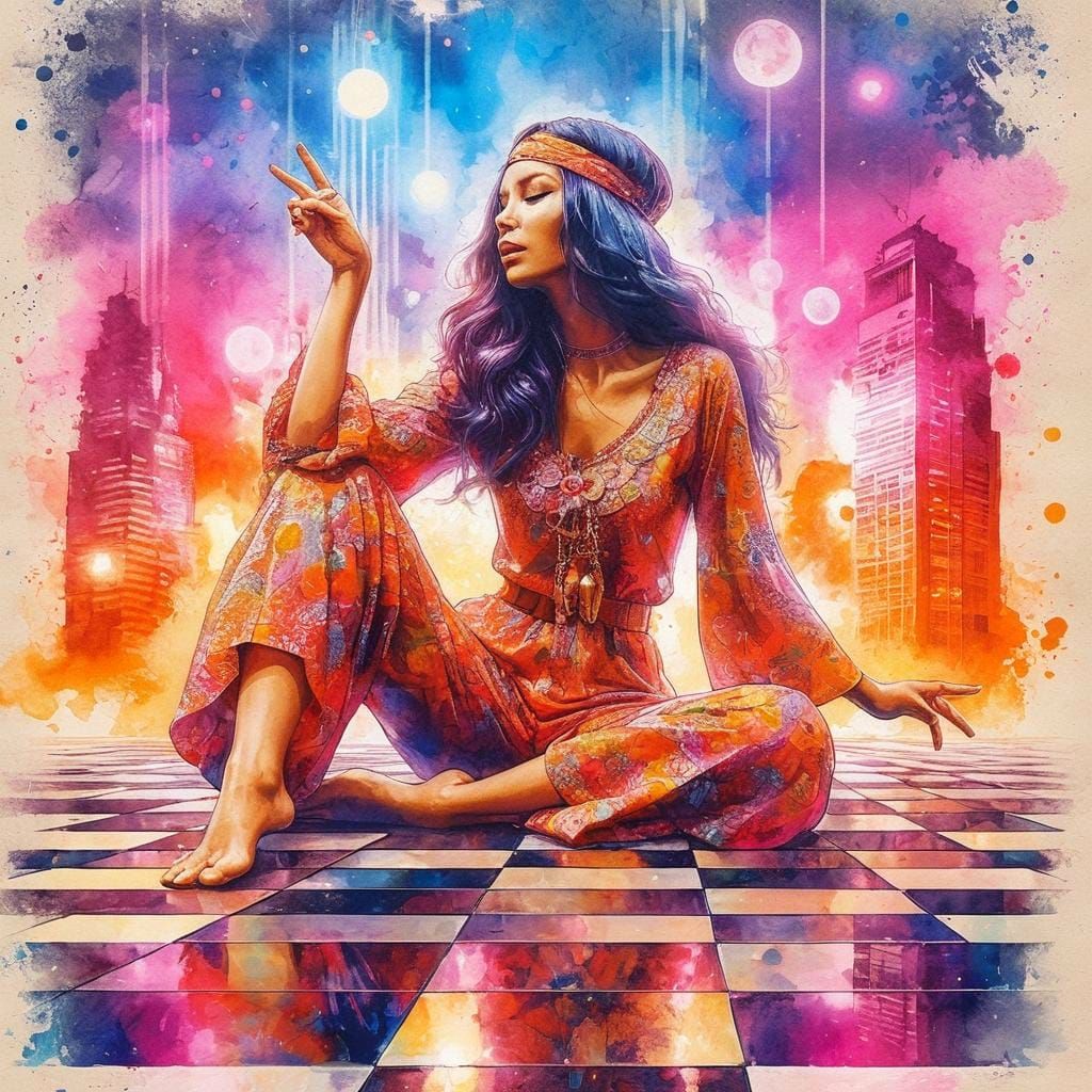 Peace, Love, and Neon Dreams in Urban Style