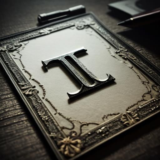 Hyperrealistic Letter I with Intricate Details