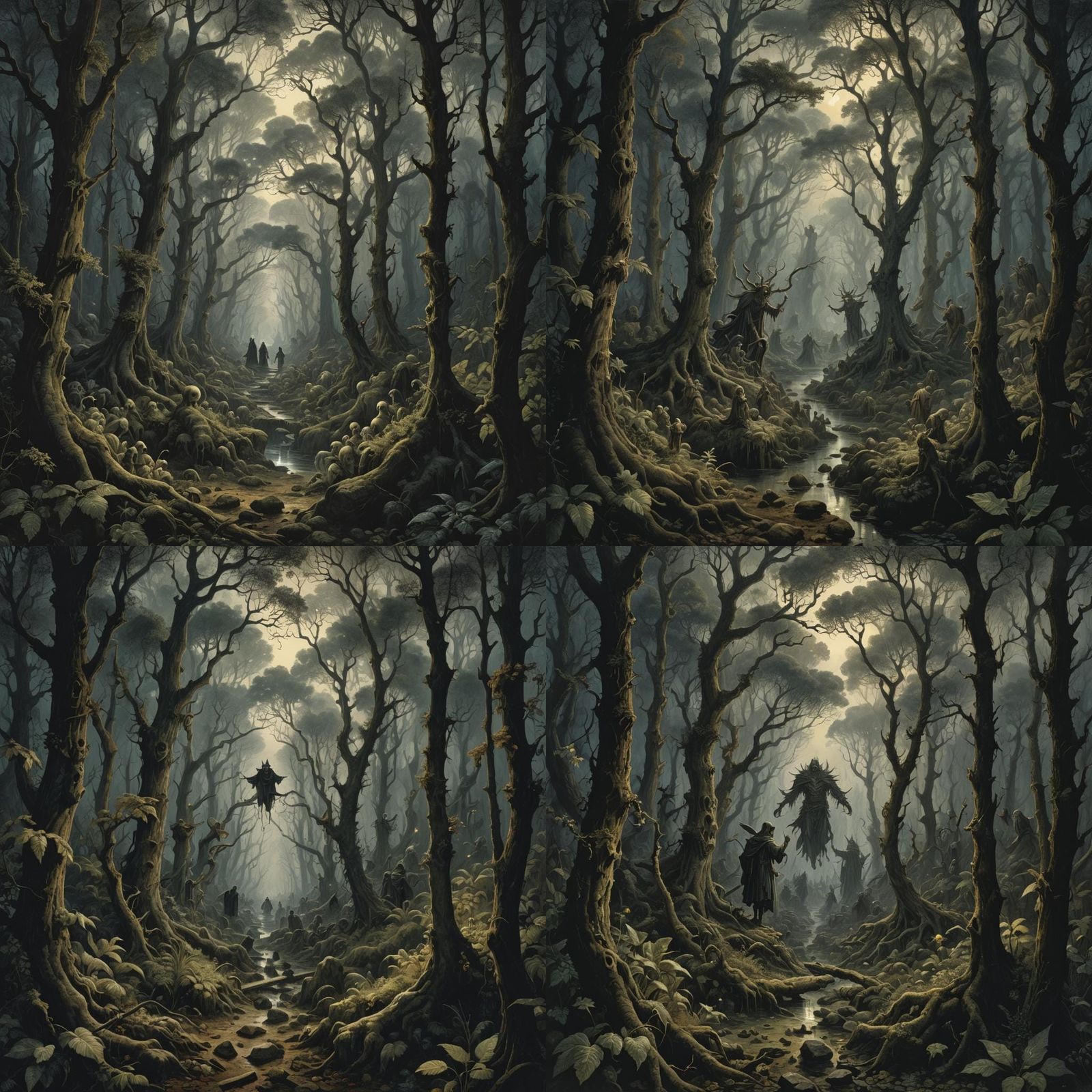 Dark Fairy Forest in Horror Style