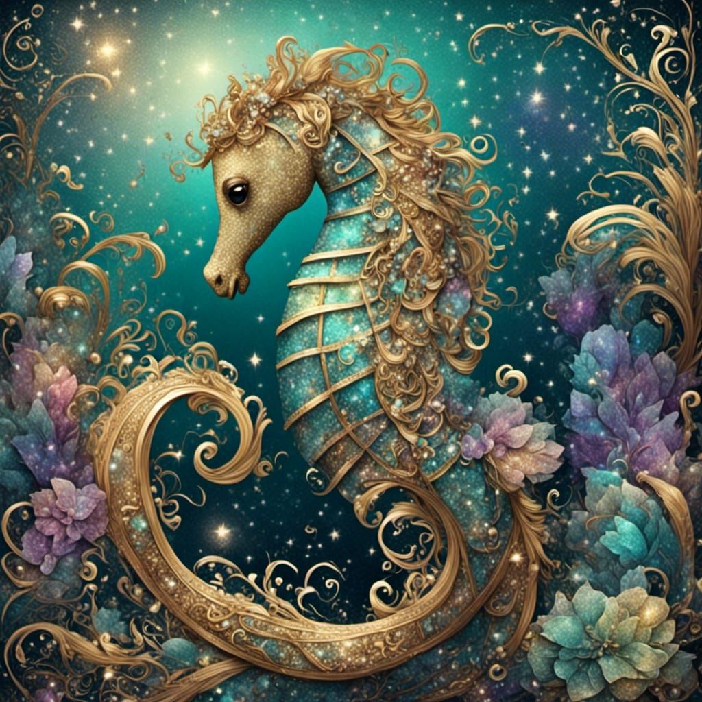whimsical seahorse