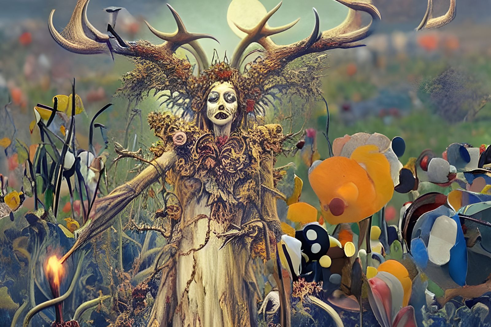 Lucifer, Lord of the Hunt in Autumn Woods