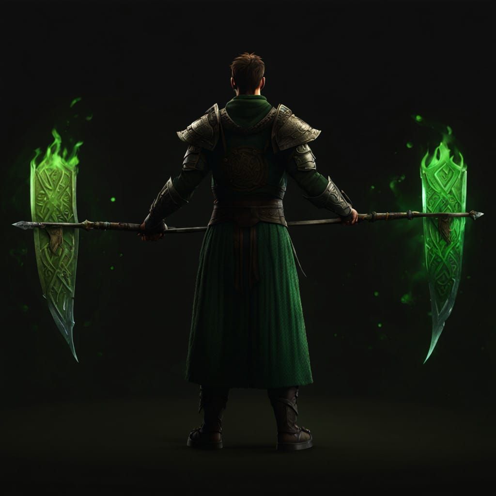 Epic Celtic Warrior in Icy Armor