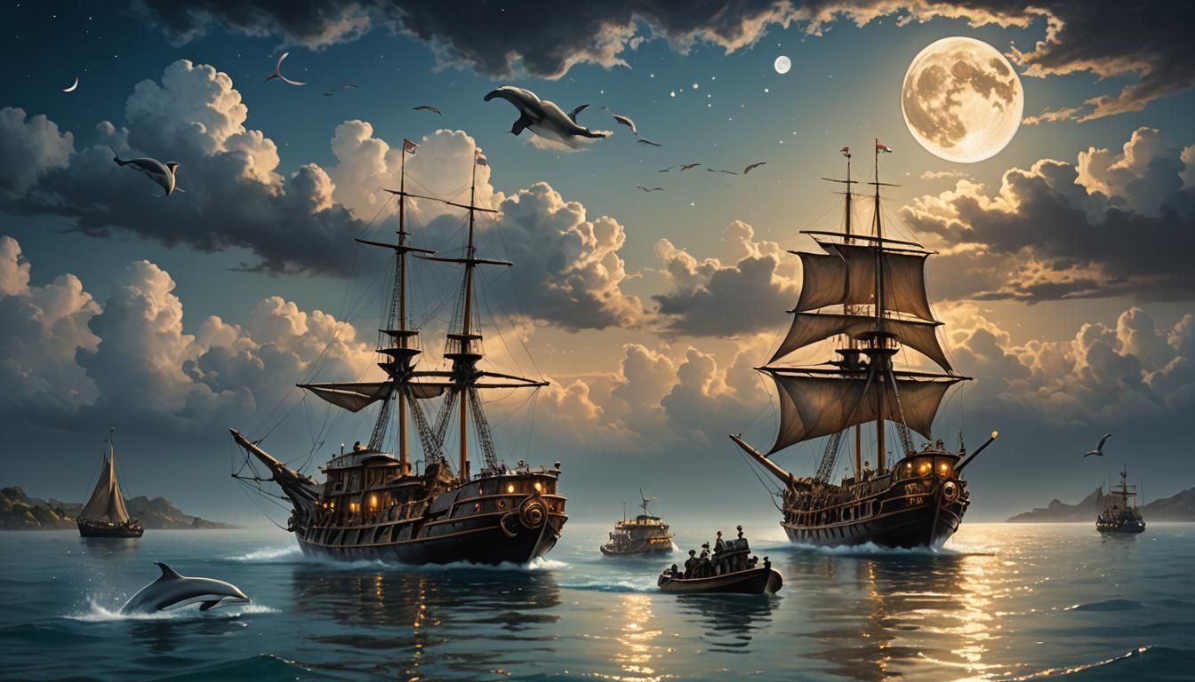 Steampunk Paddle Boat Cruises Under Starry Skies