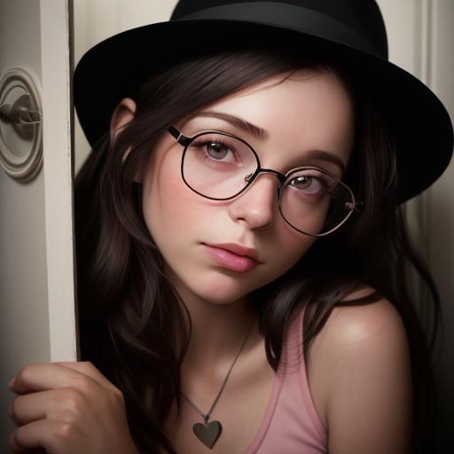 Brunette Woman in Fedora: Portrait Photography