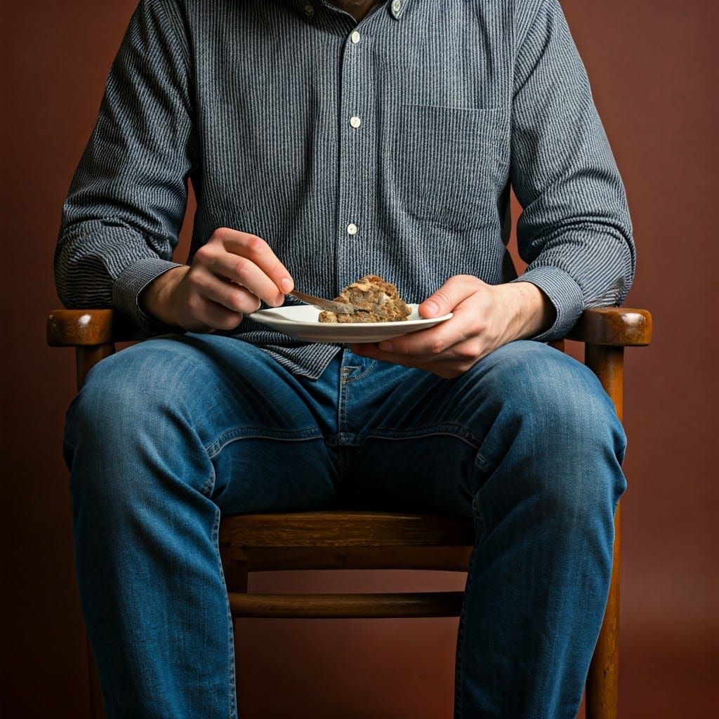 A Person Savoring Gefilte Fish in a Cozy Setting