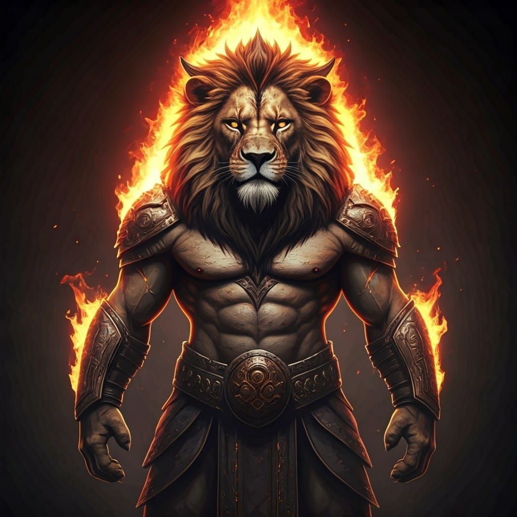 Character #12 - Lion as the fiery fire fighter