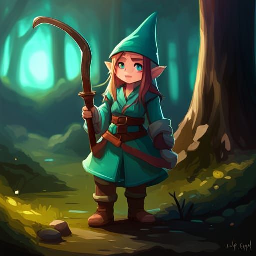 Forest Gnome Rogue in Detailed Matte Painting