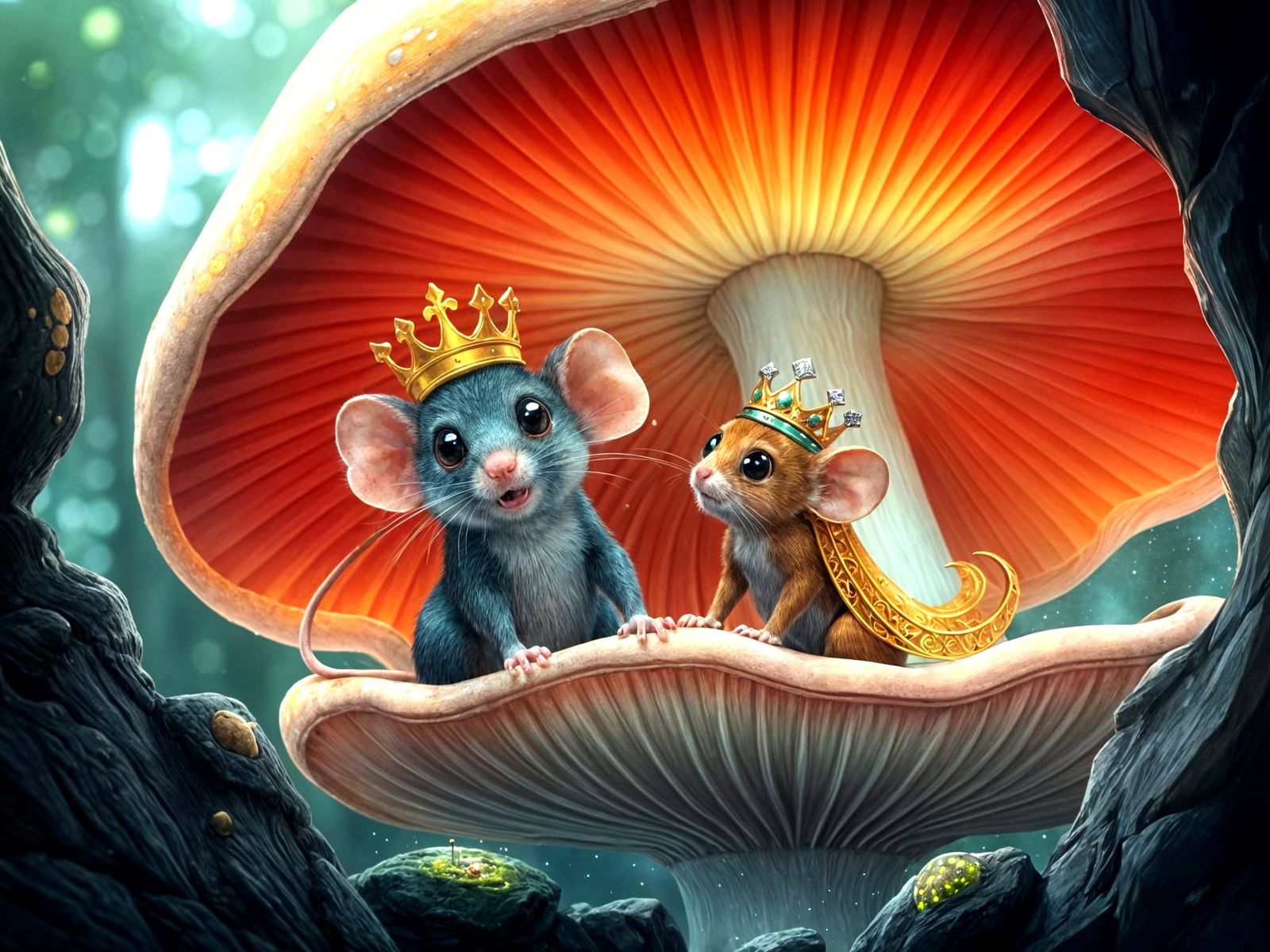 Mice in a Radiant Mycelial Kingdom