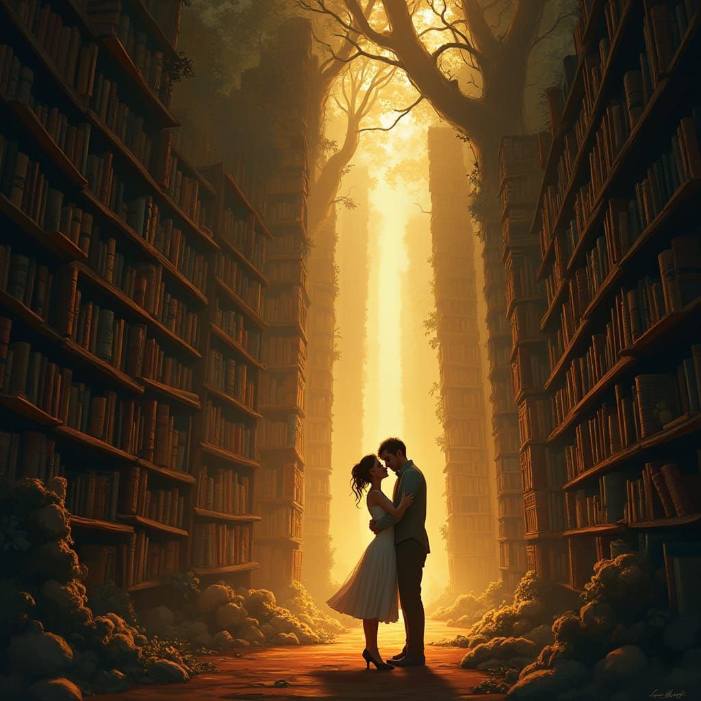 Dreamers Among Whimsical Shelves