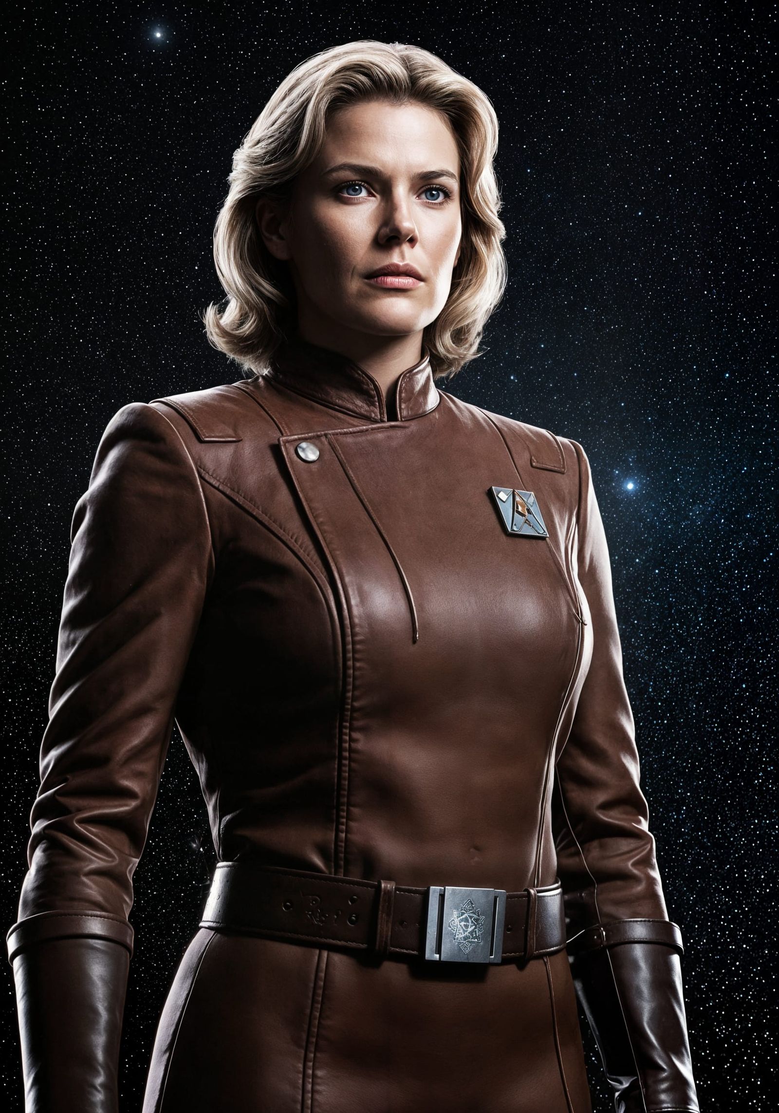 Imposing Figure in Starfield Under Dramatic Lighting