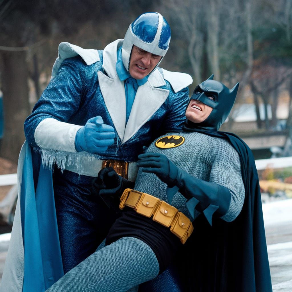Mr. Freeze Captures Batman in 1978 Cinematic Scene
