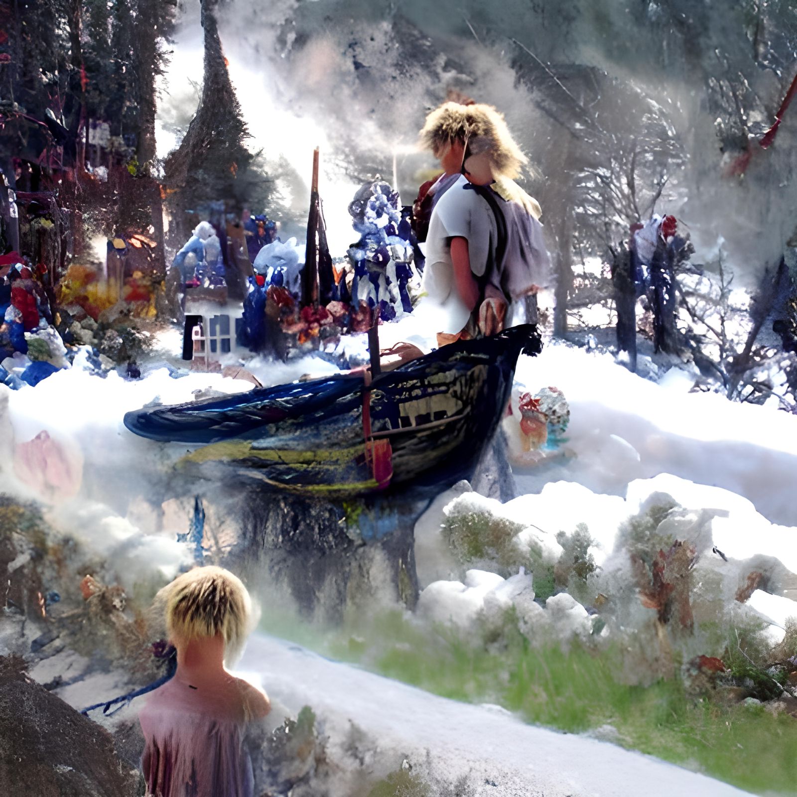 Asger the Viking Teen in Snowy Landscape