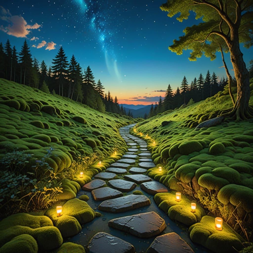 Floating Pathway Ascends to Celestial Light