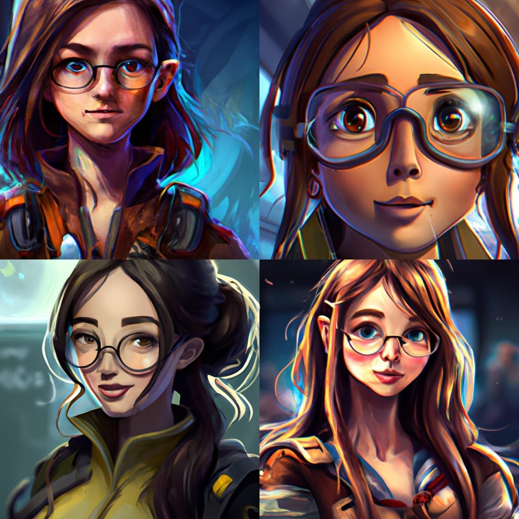 Cute Girl in Uniform: Detailed Matte Painting