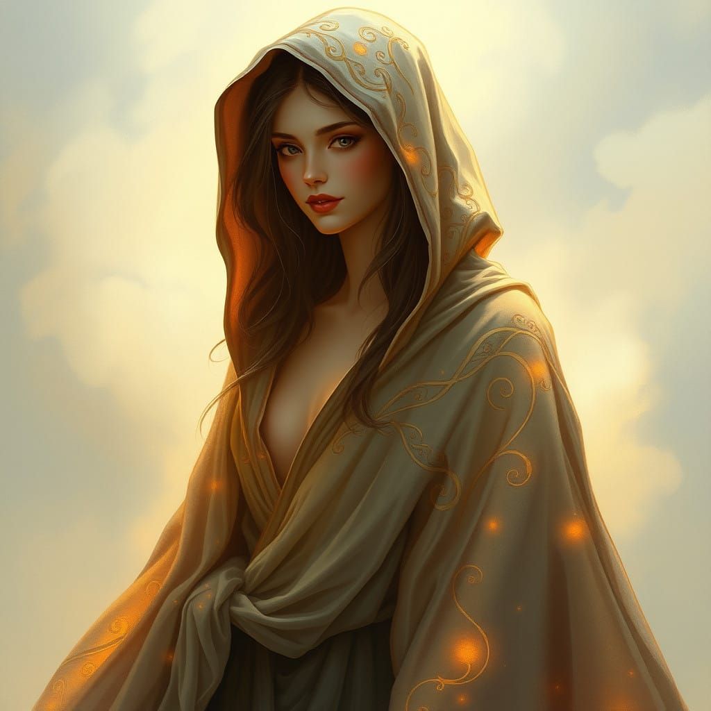 Dreamy Goddess in Ethereal Mist