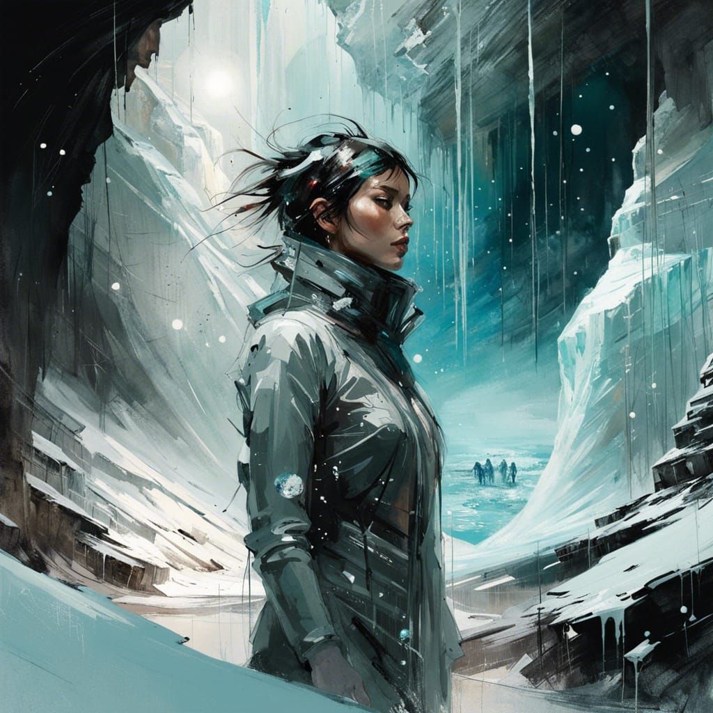 Frozen Woman in Collapsing Ice Station