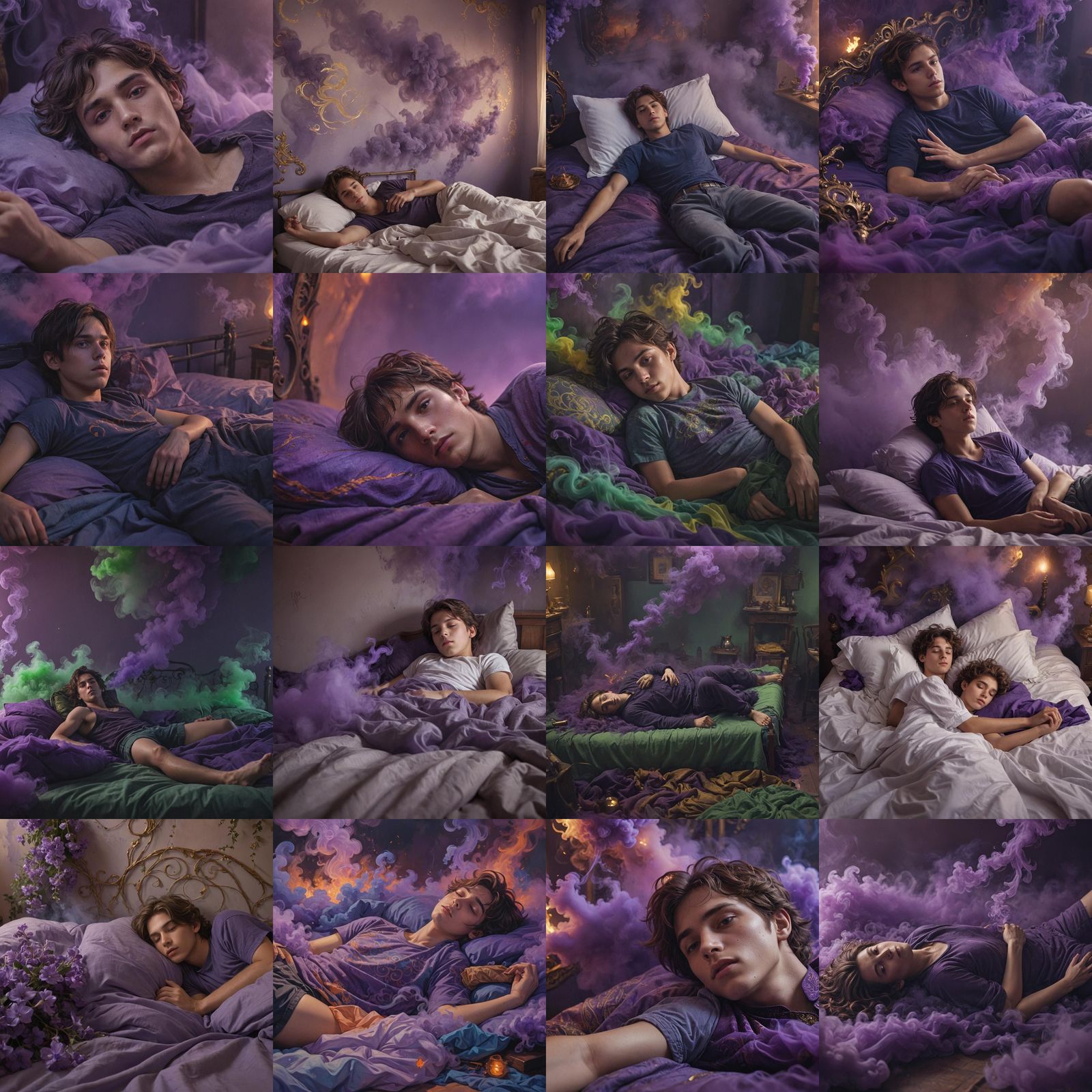 Boy in Purple Smoke: Fantasy Concept Art