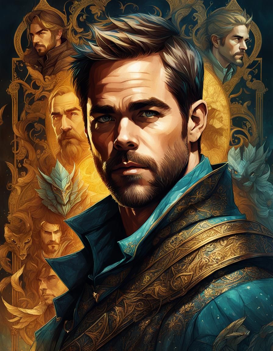 Double Exposure Portrait: Dungeons and Dragons Bard