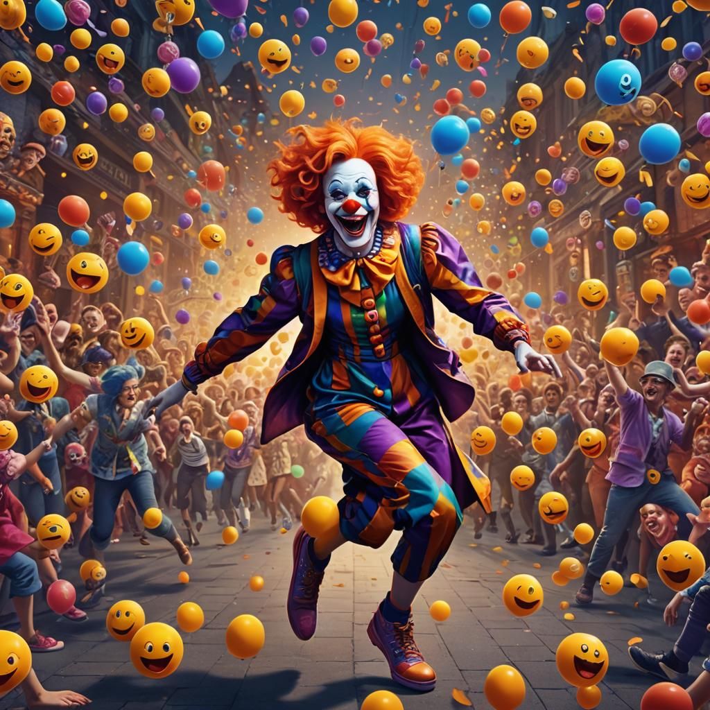 Clown Chase: A Fantasy Concept Art