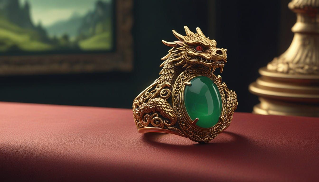 Luxurious Golden Dragon Ring in Opulent Silk Setting