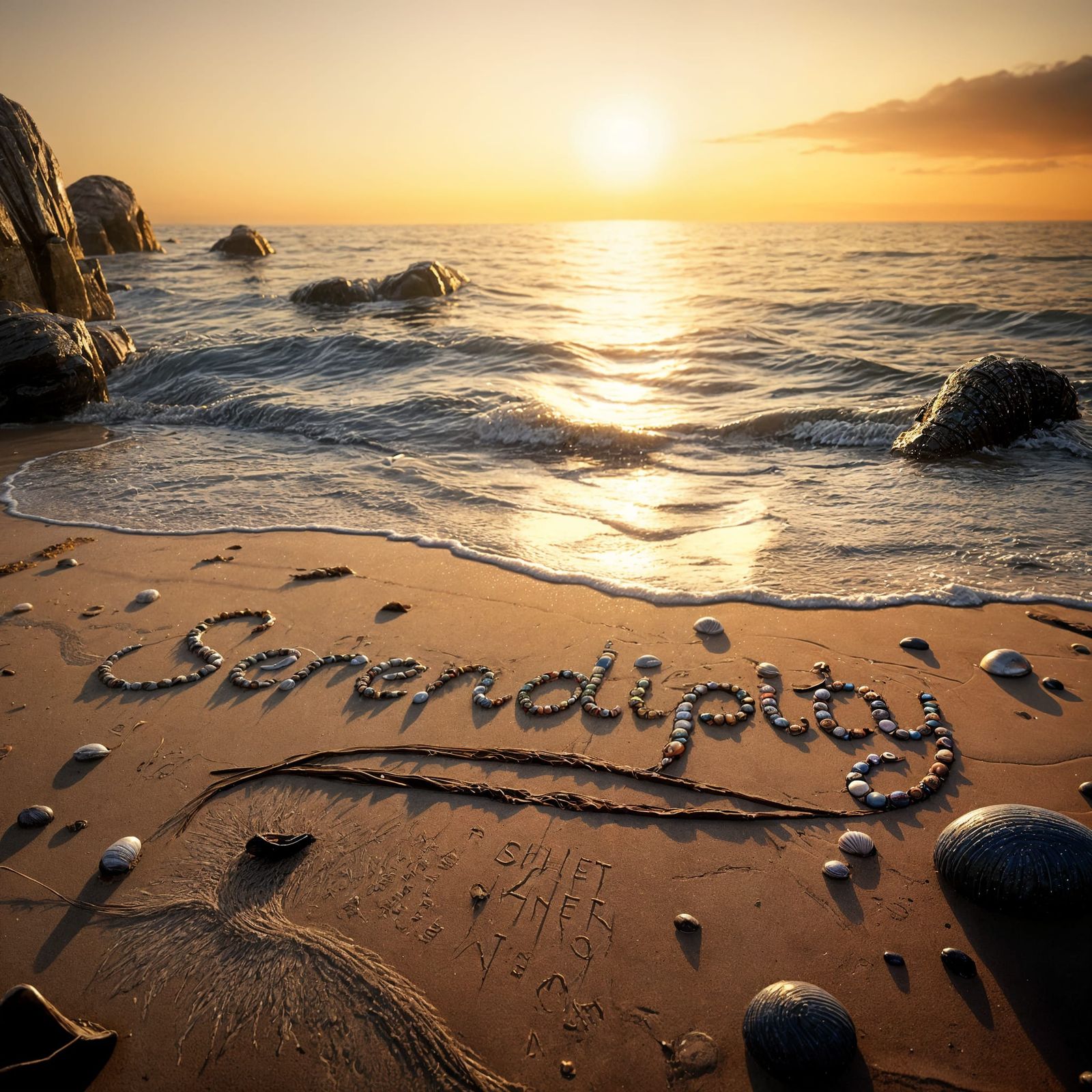 Serendipity Written in Shells on a Beach