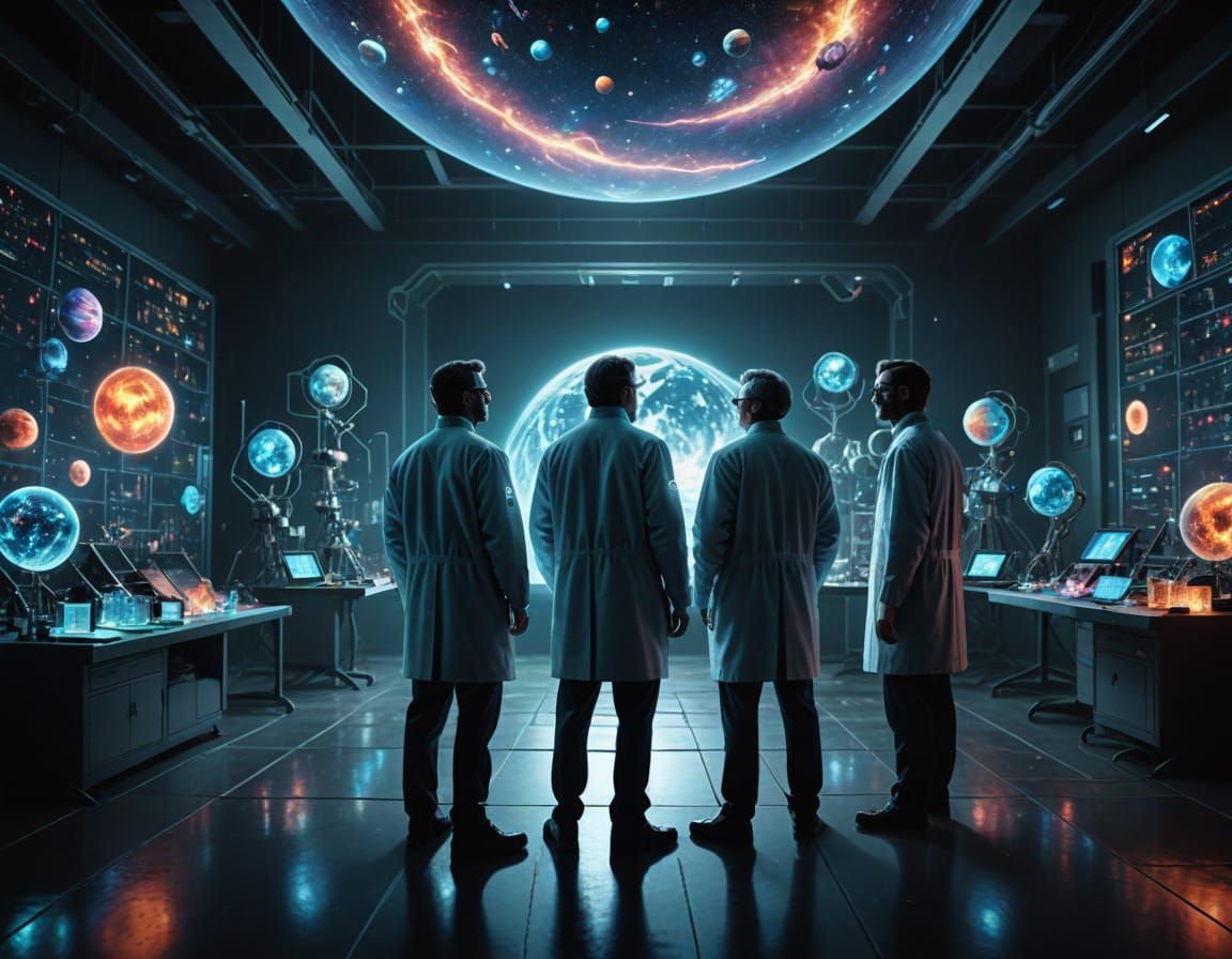 Holographic Cosmos in a Futuristic Laboratory