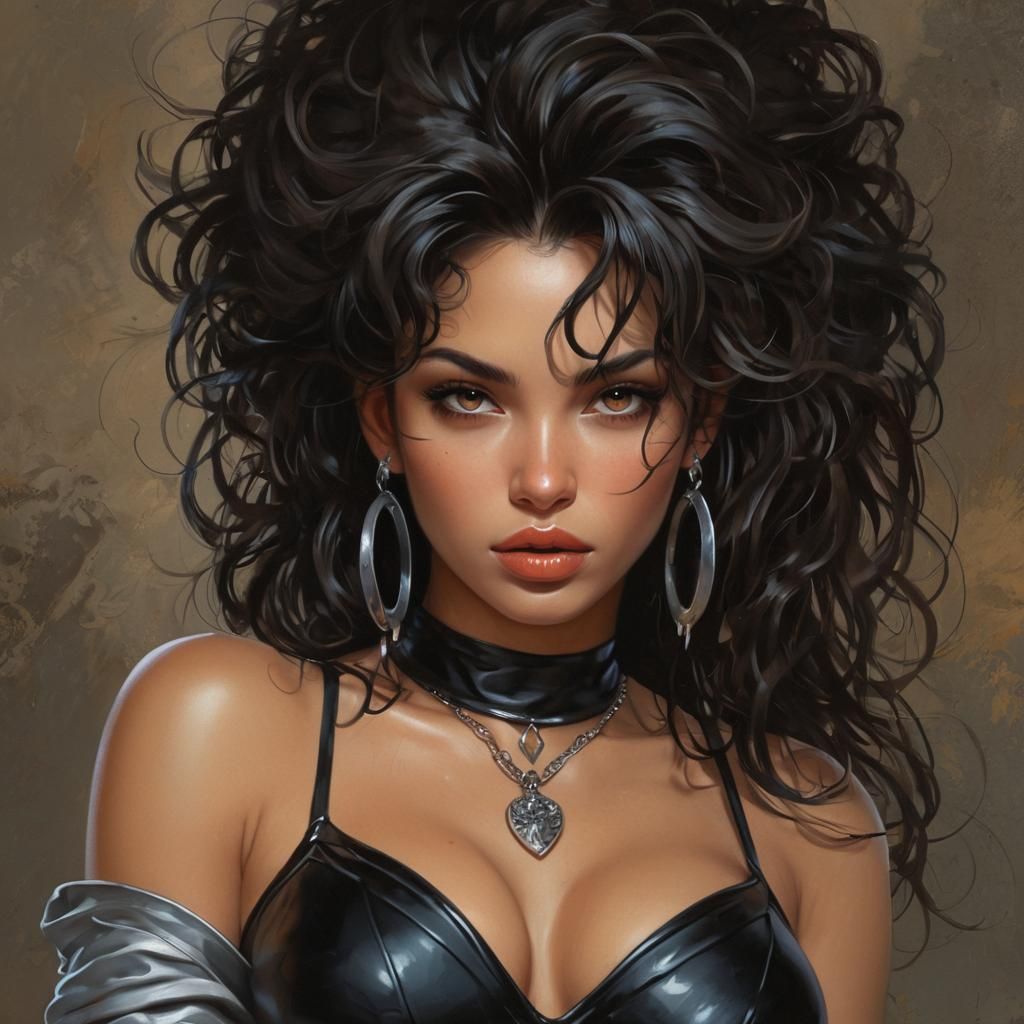 Gorgeous Manga Girl with Voluminous Black Hair