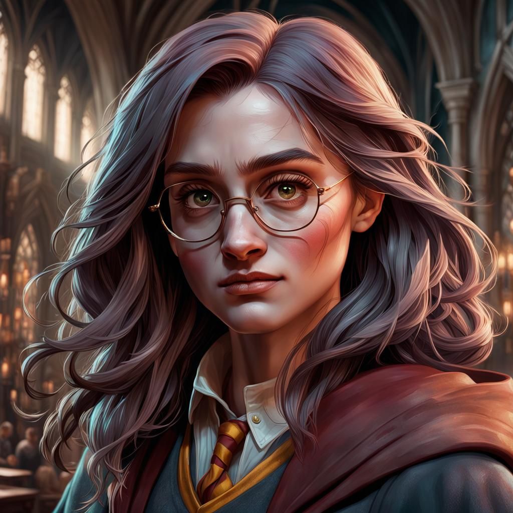 Harry Potter Girl Portrait in Art Nouveau Style