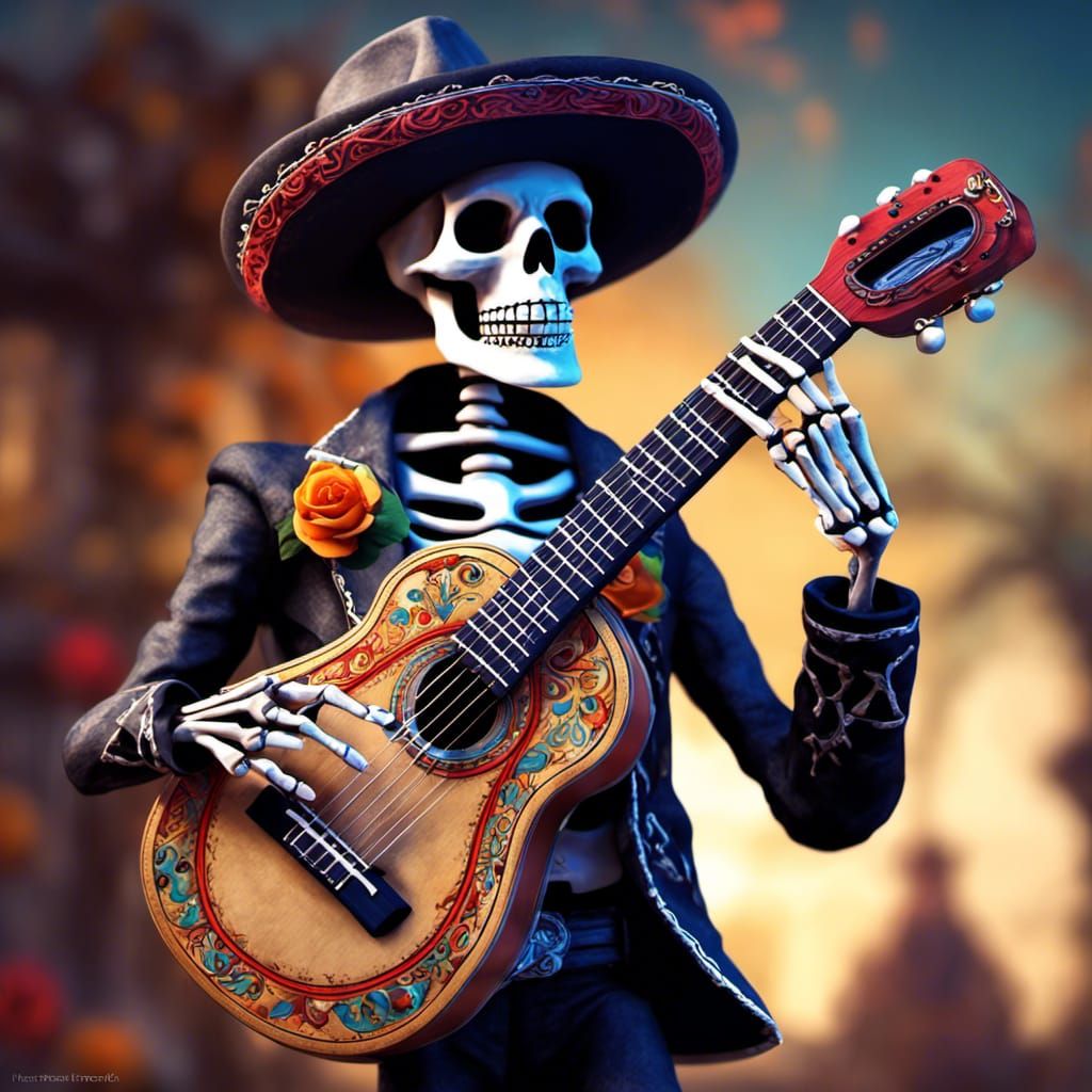 Day of the Dead Mariachi Guitarist