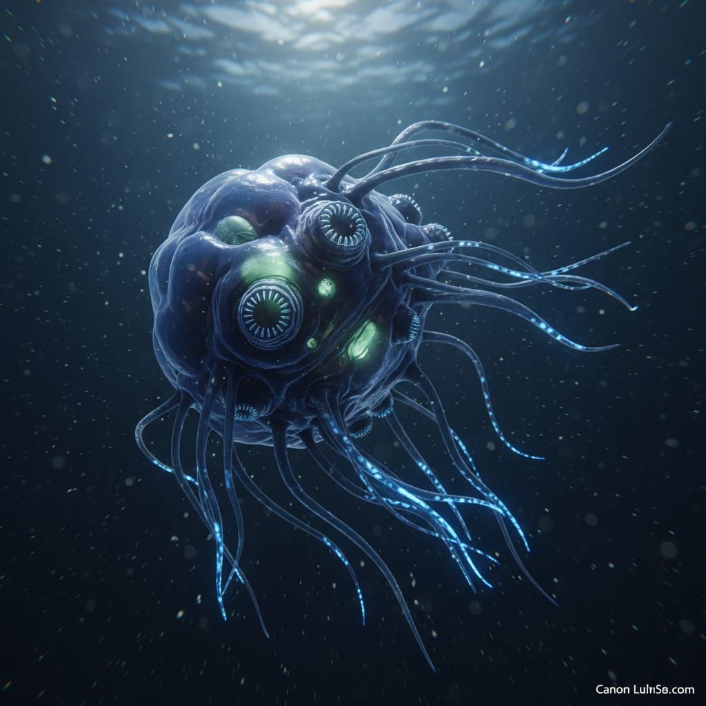 Bioluminescent Deep-Sea Creature in Professional Photo