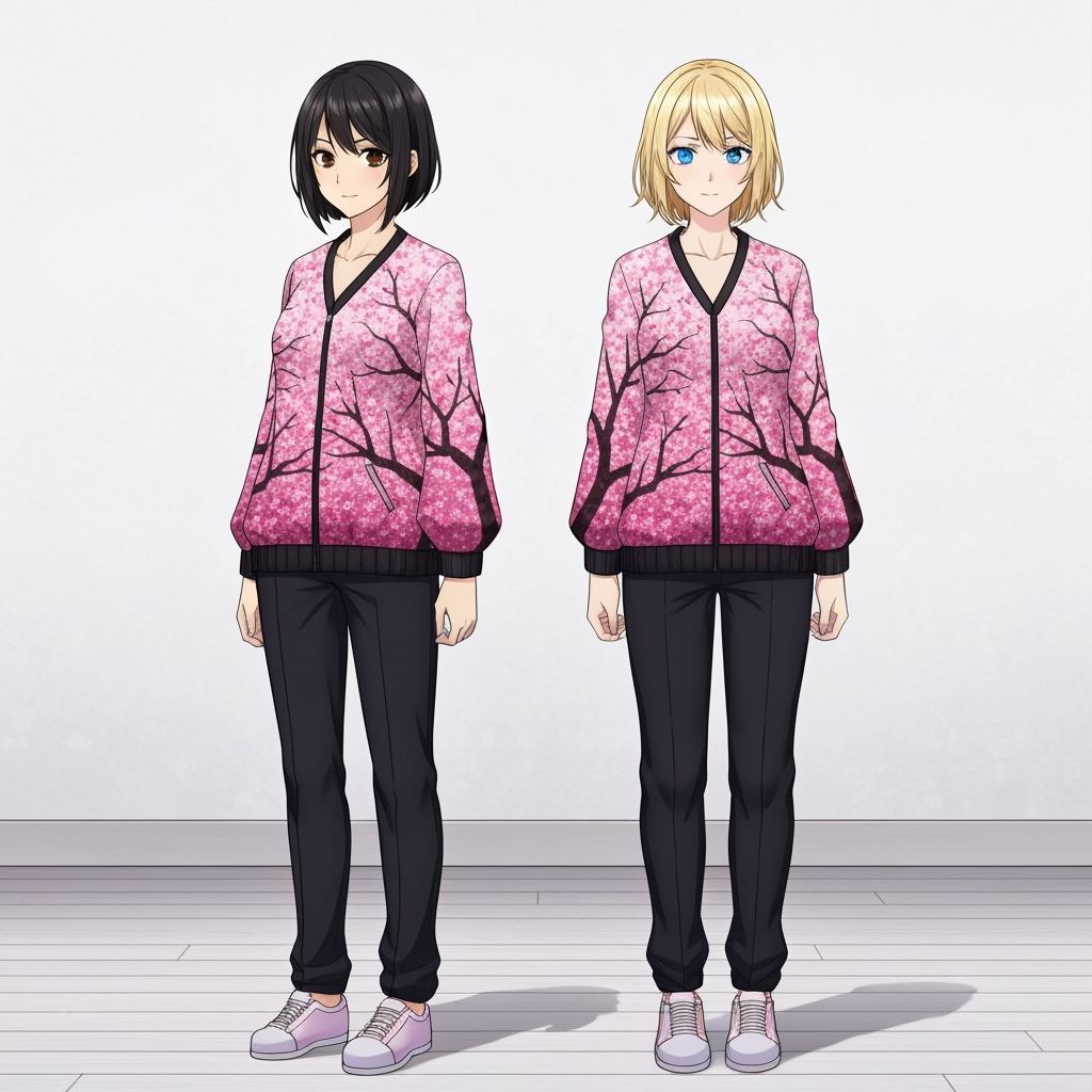 Anime Women in Sakura Jackets