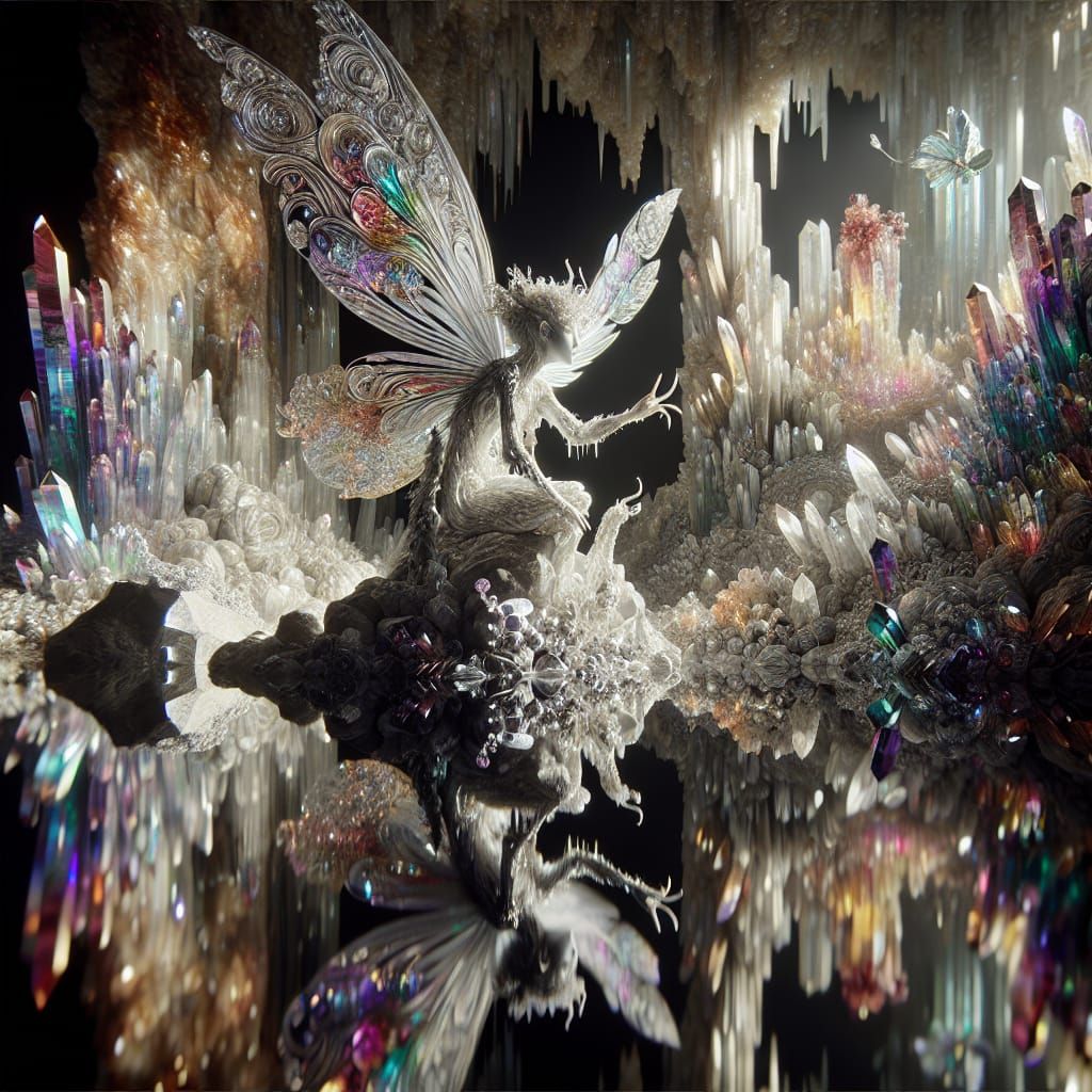 Stunning Crystal Fairy on Crystalized Hillside