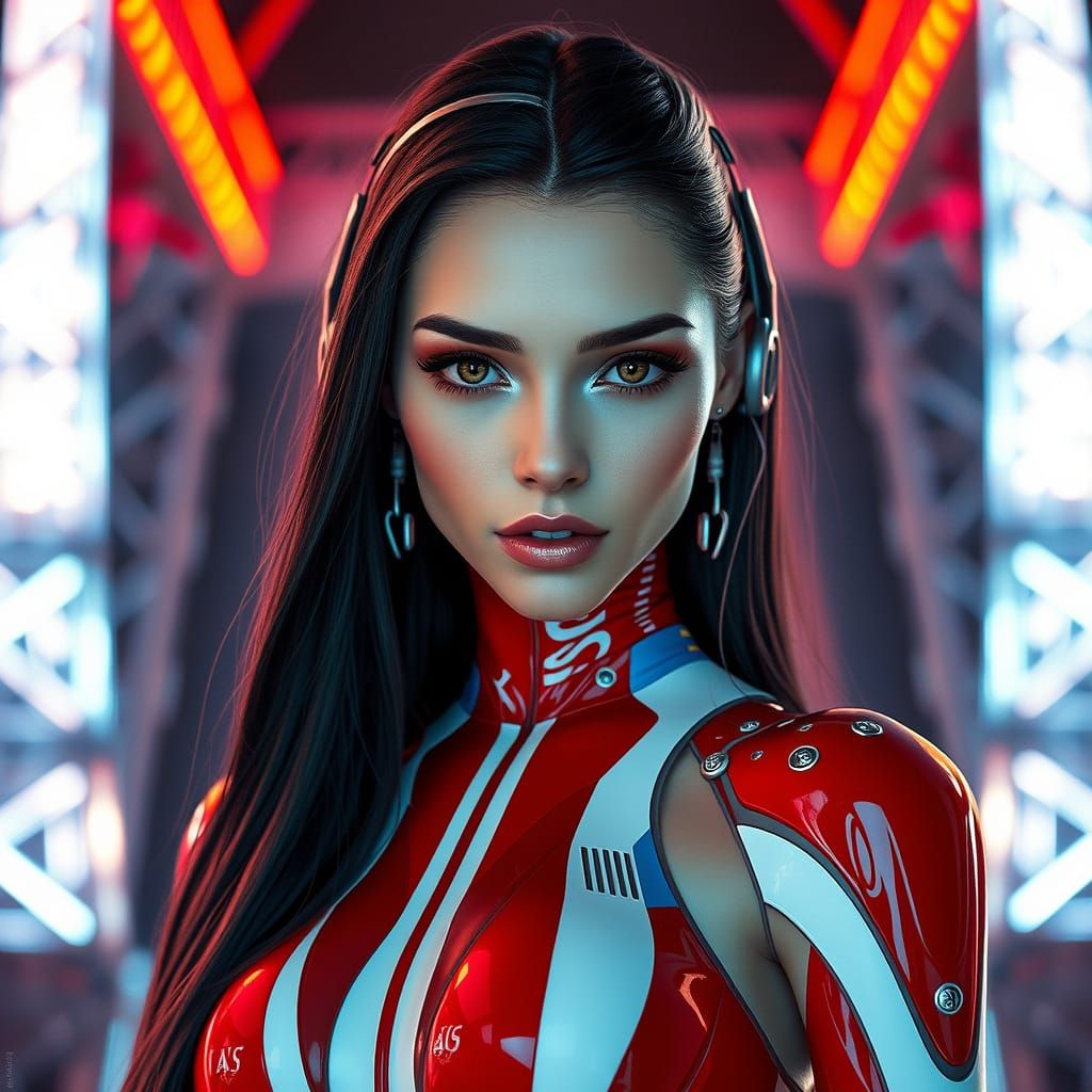 Cybernetic Woman in Paris, Syd Mead Style