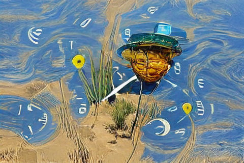 Abstract Desert Landscape Under Blazing Sun