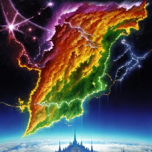 Ethereal Sunrays Reflected: A Retrofuturist Vision