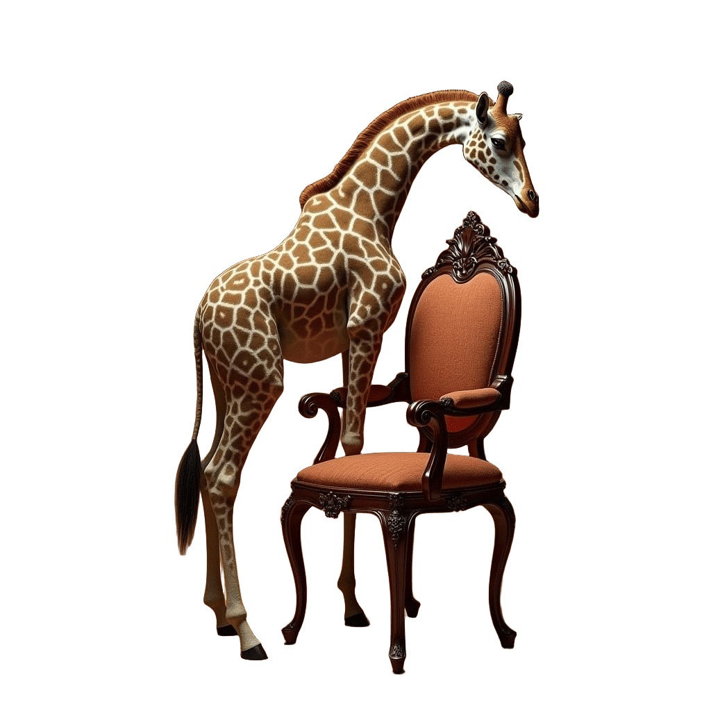 Giraffe-Chair Hybrid Artistic Portrait in 8K