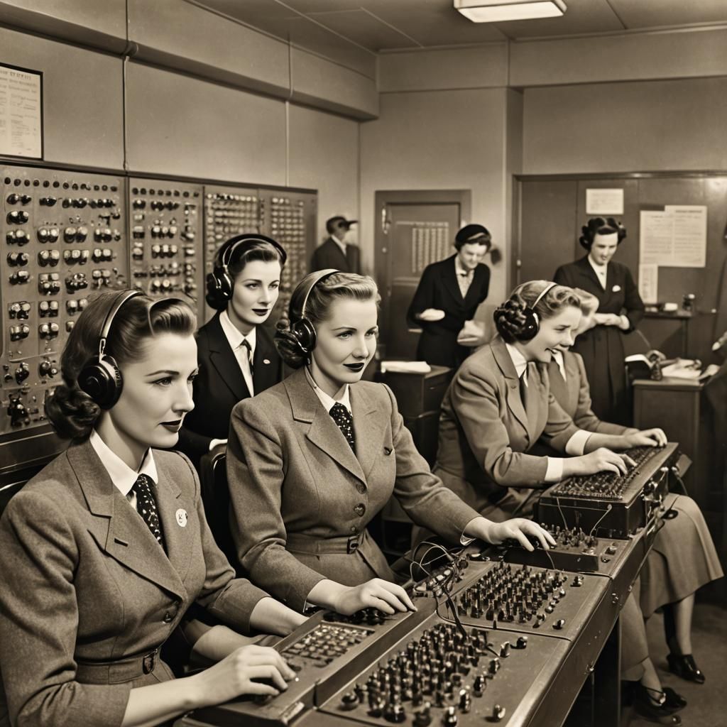1940s Phone Room with Switchboard Operators