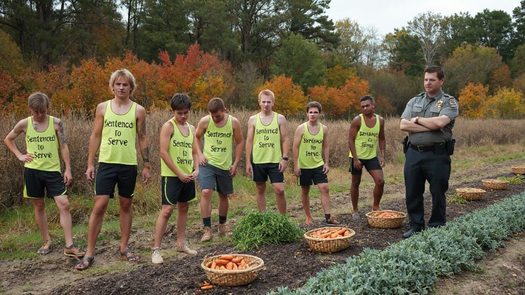 Teens Harvest Carrots for Community Service