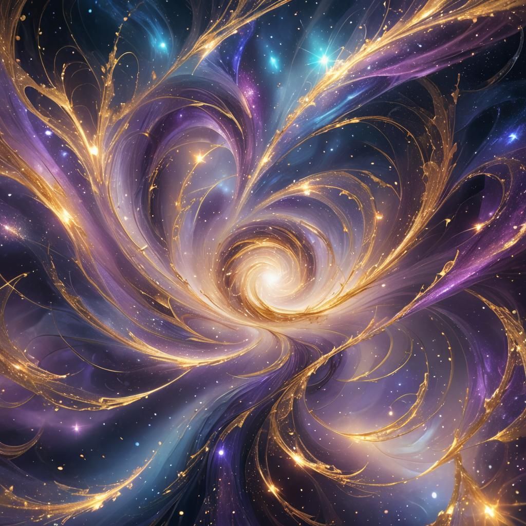 Ethereal Void with Sparkling Dust in Digital Art