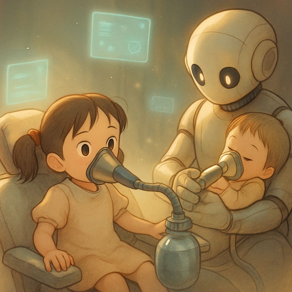 Girl and Toddler Receive Gentle Robotic Dental Care