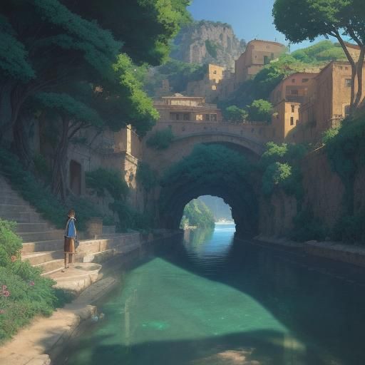 Sicilia in Studio Ghibli Anime Style