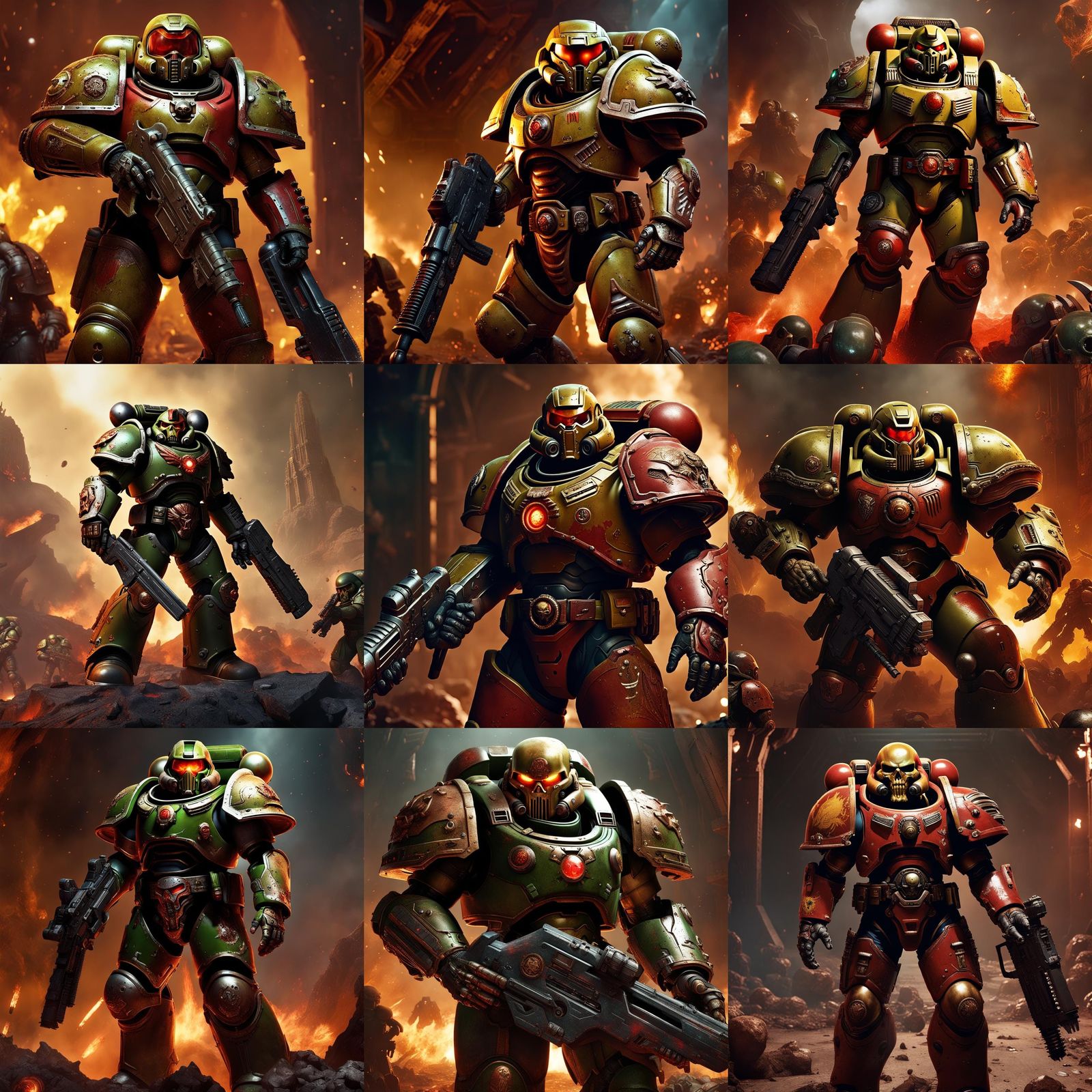 Doom Guy as Space Marine: Detailed Matte Painting