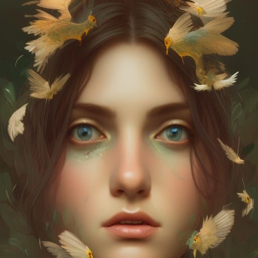 Fairy Goddess Portrait in Hyperdetailed Digital Art