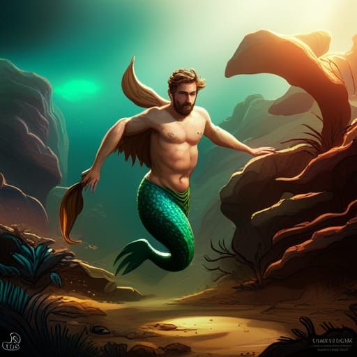 Monty as a Merman Fantasy Concept Art