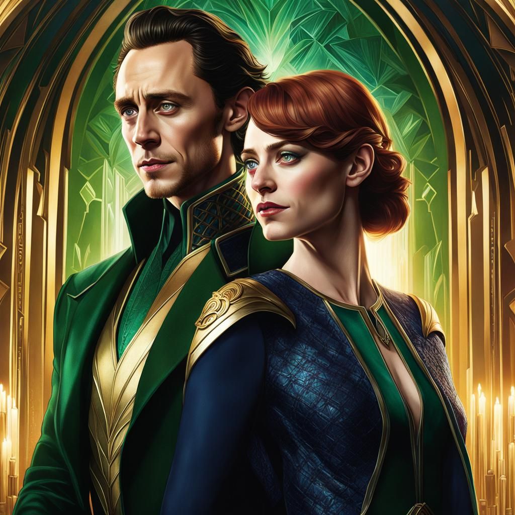 Hyperdetailed Portrait of Loki and Emma Stone