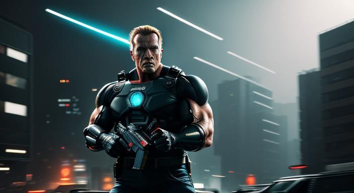 Cyberpunk Terminator Attacks Police Station